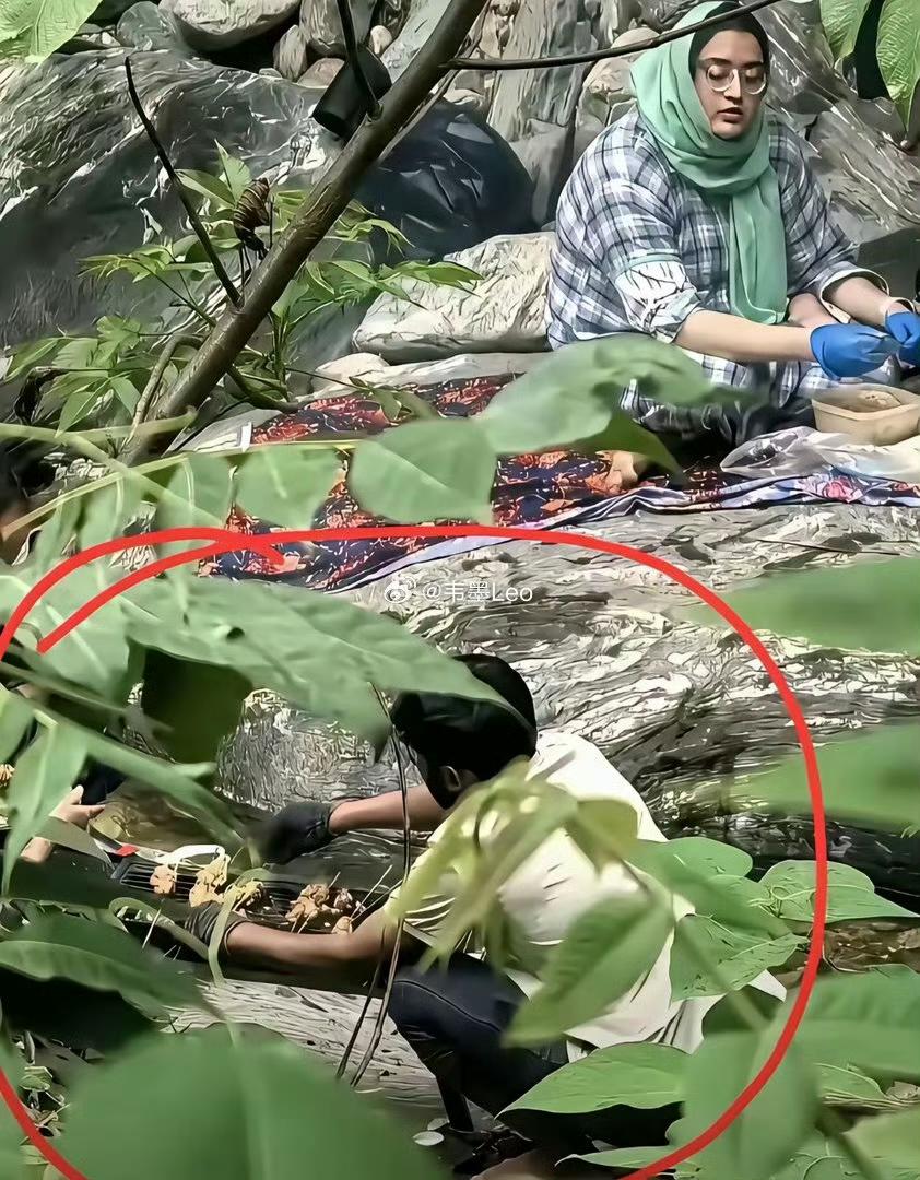 几名印度人在秦岭金龙峡烧烤野炊，这里位于秦岭核心区，严禁明火，可这几名印度人却置