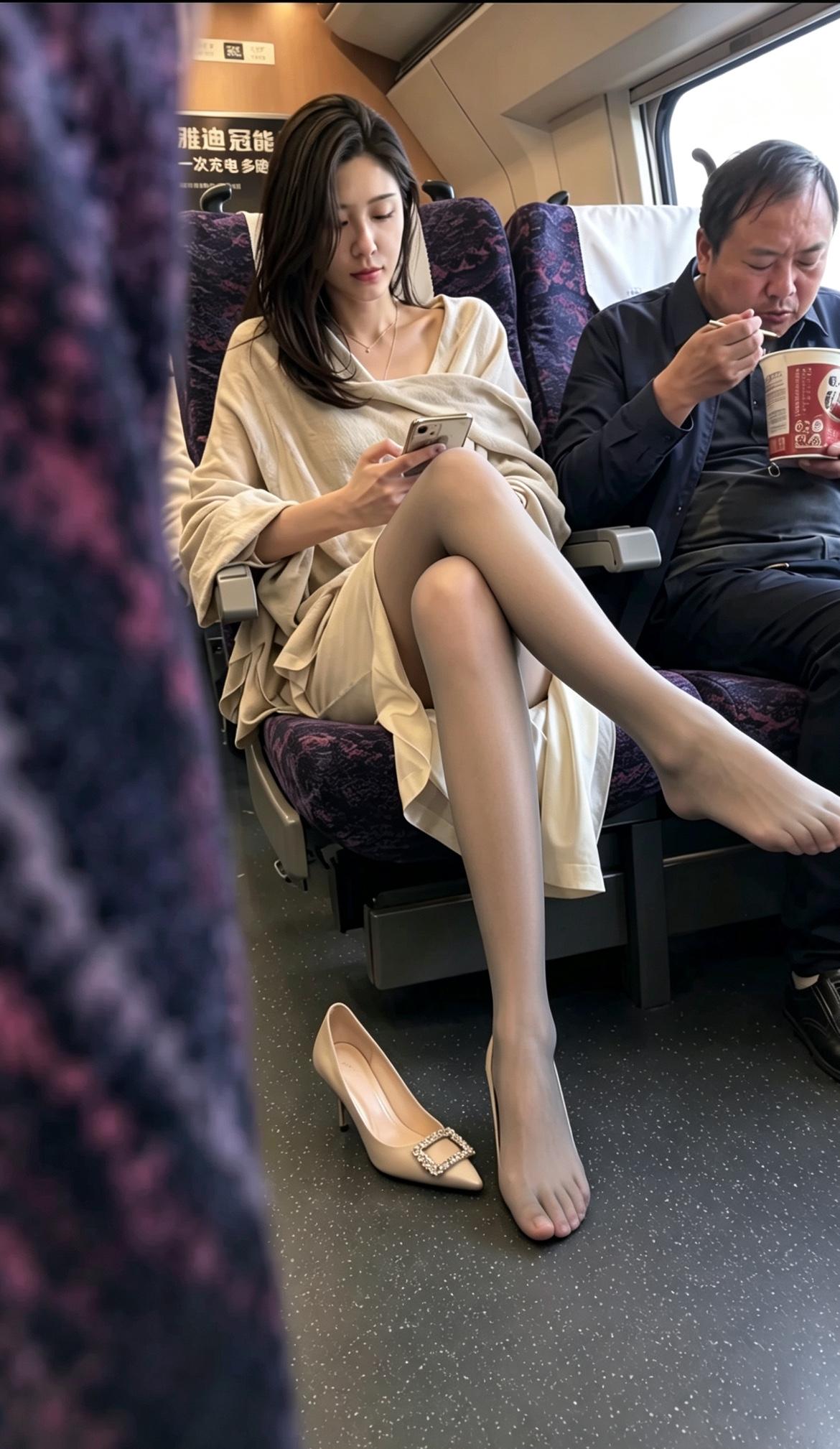 虽然说偷拍可耻，但这次我倒想支持一下这个偷拍。在公共场合，车厢内这位女士竟直接