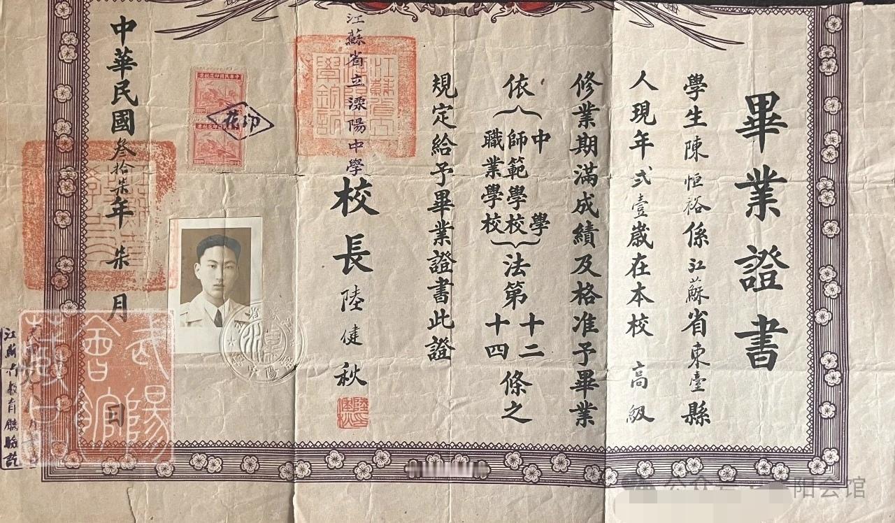 民国时期的毕业证