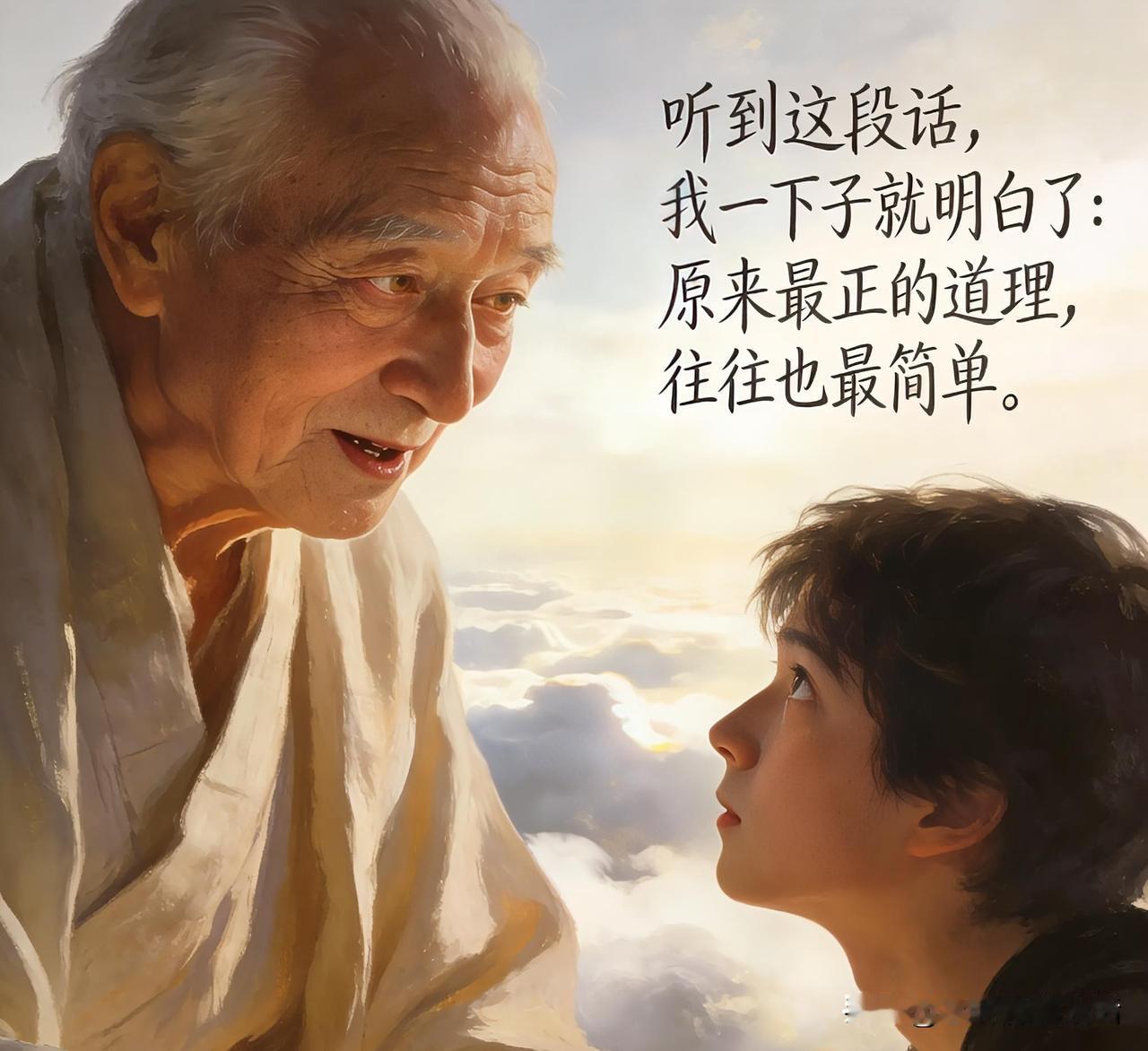 听到这段话，我一下子就明白了：原来最正的道理，往往也最简单。想想