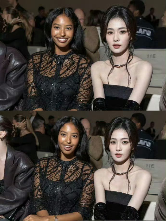 白鹿和科比大女儿同框看秀两人各有各的美