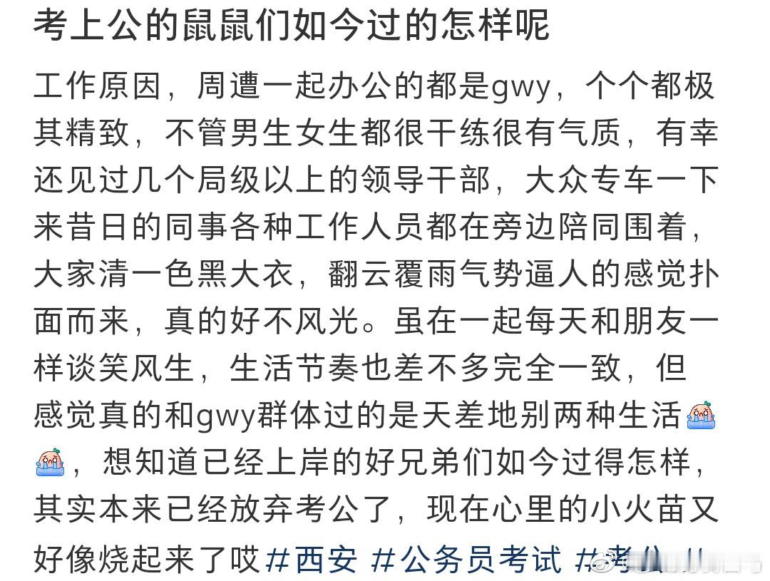已经考上公务员的朋友门如今过的怎样了呢