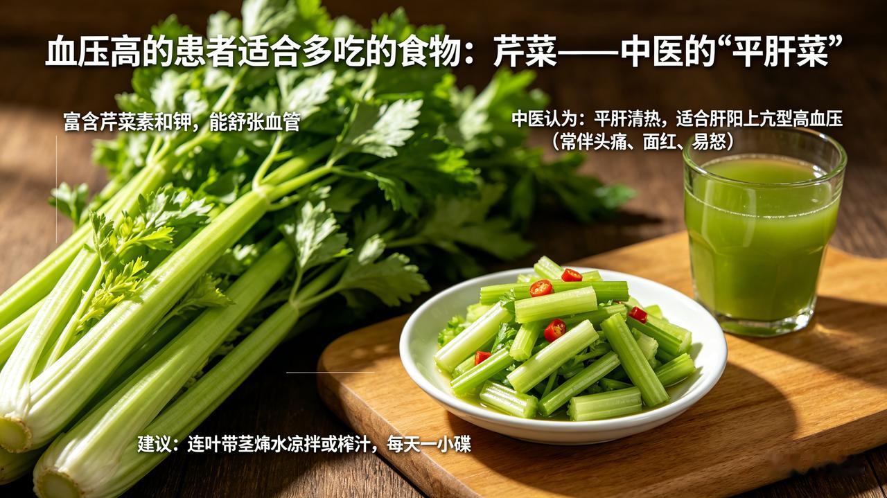 血压高的患者，适合多吃什么食物？高血压最怕血管“硬”和“堵”。除了按时吃药，厨