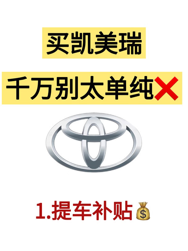 凯美瑞提车别交智商税❗帮一个是一个