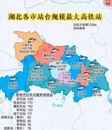 湖北各市主要高铁站站台规模以及各站日车次！