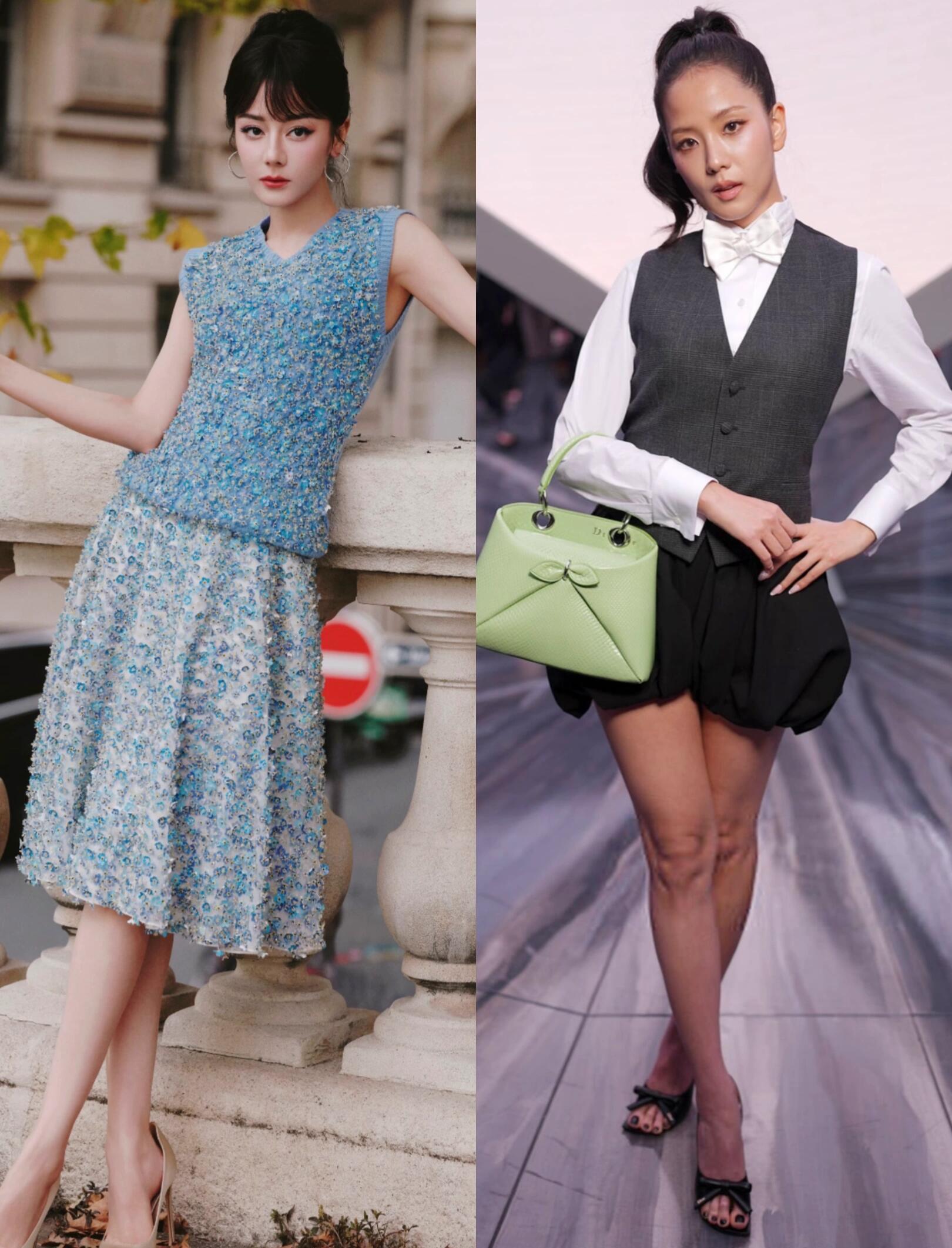 两位美丽的DIRO公主！状态这么好两位都是大美女！状态都好好！ps智秀绿裙子那套