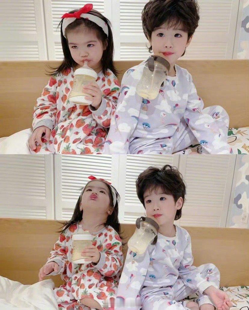 姜潮麦迪娜孩子颜值好养眼的一家子​​​