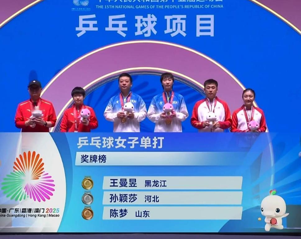 很有意思的问题：陈梦奥运会两连冠、孙颖莎世锦赛两连冠、王曼昱全运会两连冠，这三个