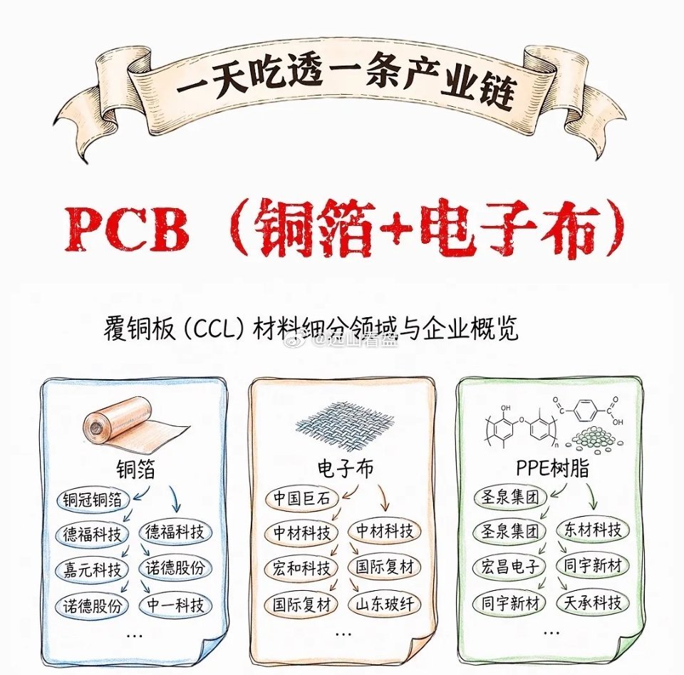 PCB（铜箔、电子布、树脂）产业链梳理PCB（印制电路板）：是电子设备的“骨架”