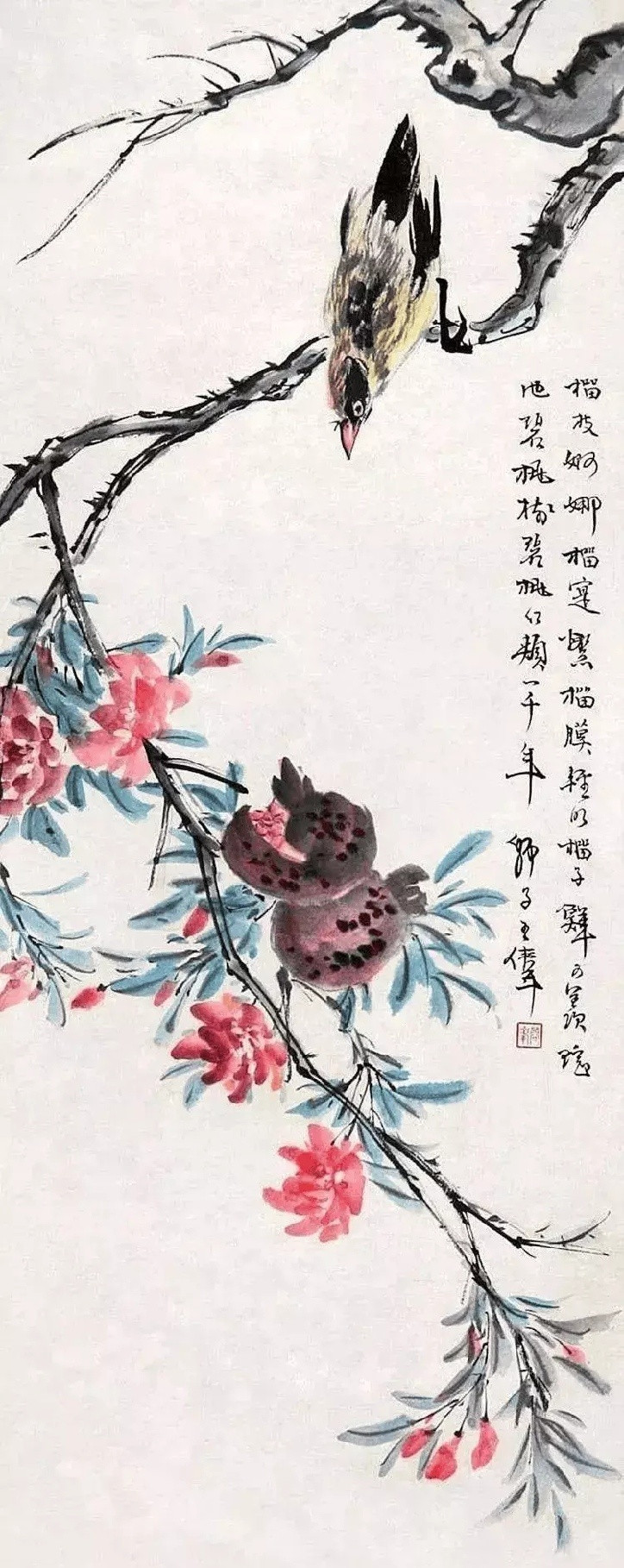 王师子(1885—1950)，著名花鸟画家，在海上艺坛写下浓重一笔。原名伟，字师