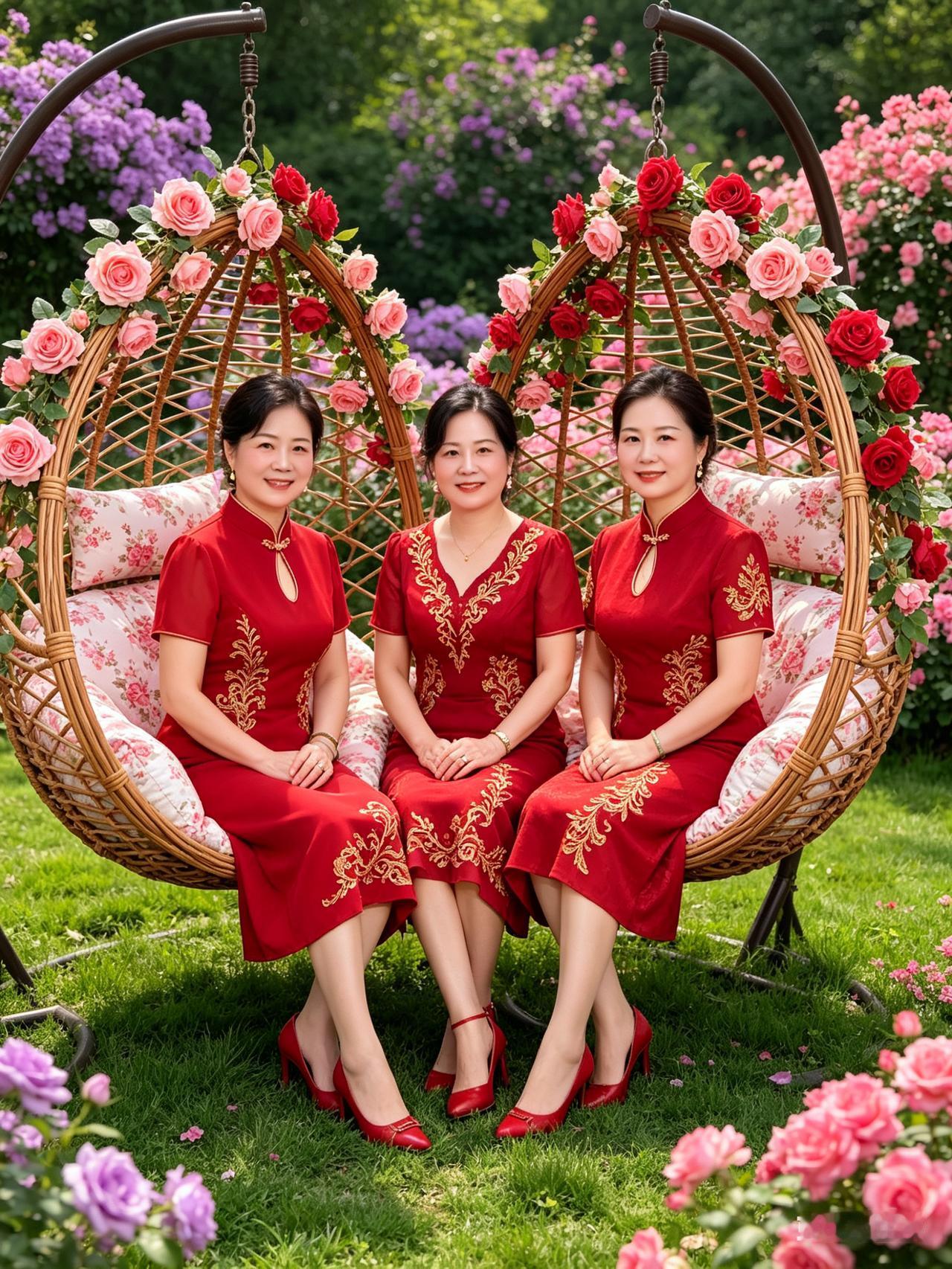 姐妹花盛开在花海中，红衣姐妹花，美不胜收！🌸💃🌸看你审美观，联想内心世界