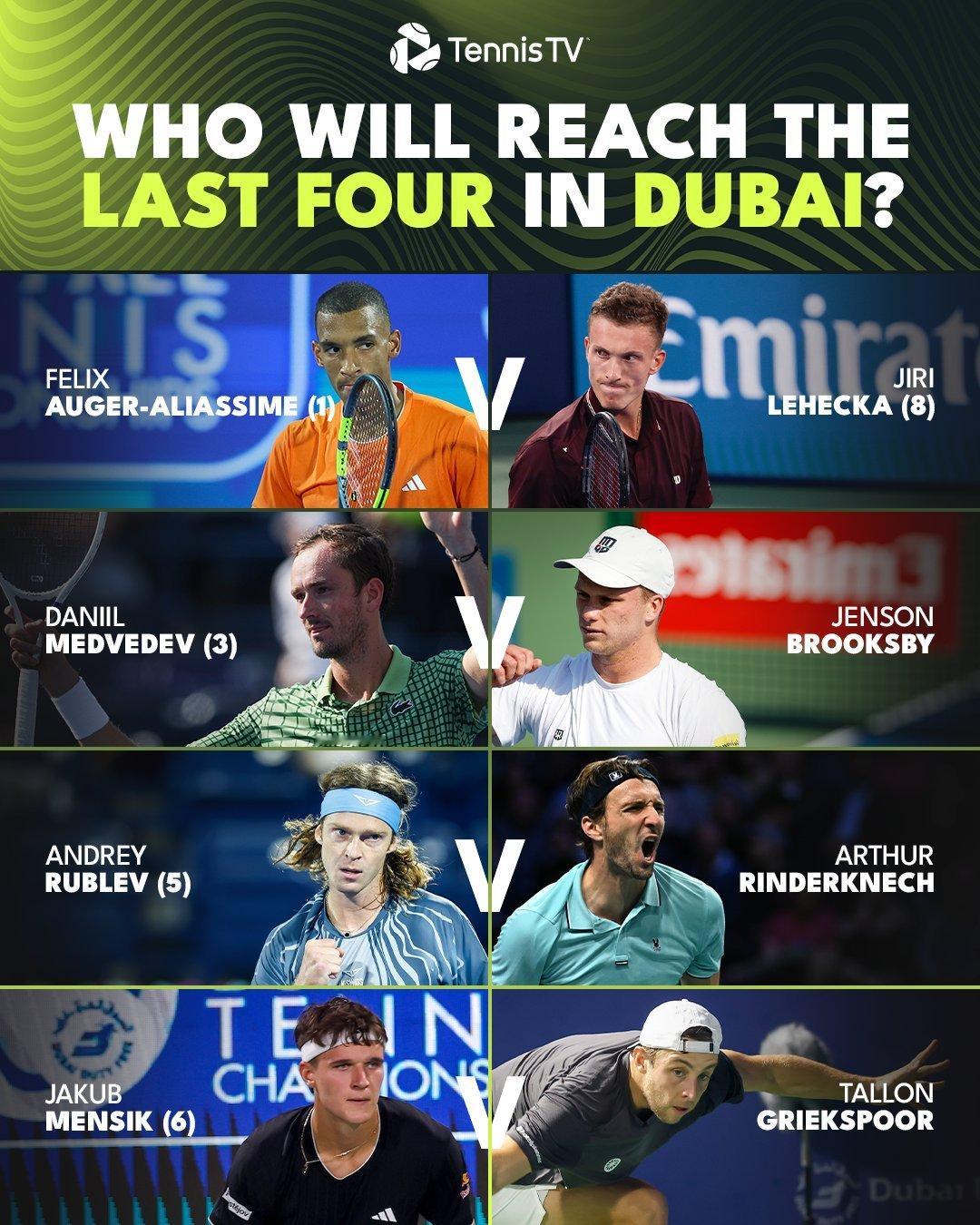 网坛风云ATP迪拜500赛8强出炉，捷克双子星入围。网球talking大会阿