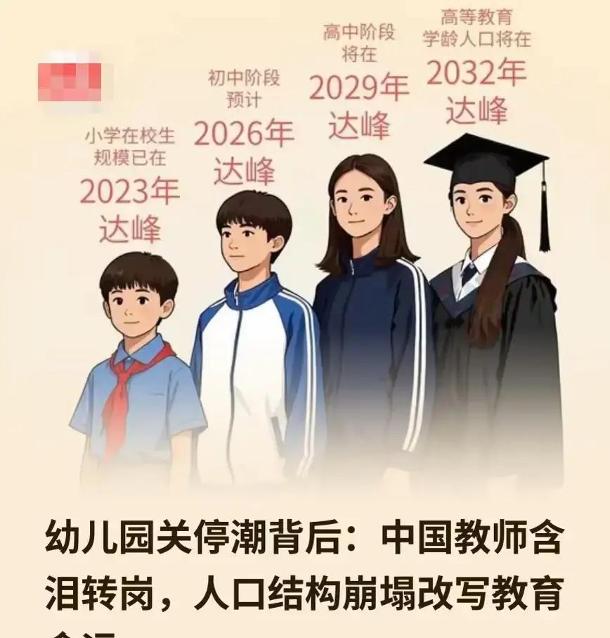幼儿园关停潮才刚开始，小学教师编竟成下一张"多米诺骨牌"？2032年高等教育适龄