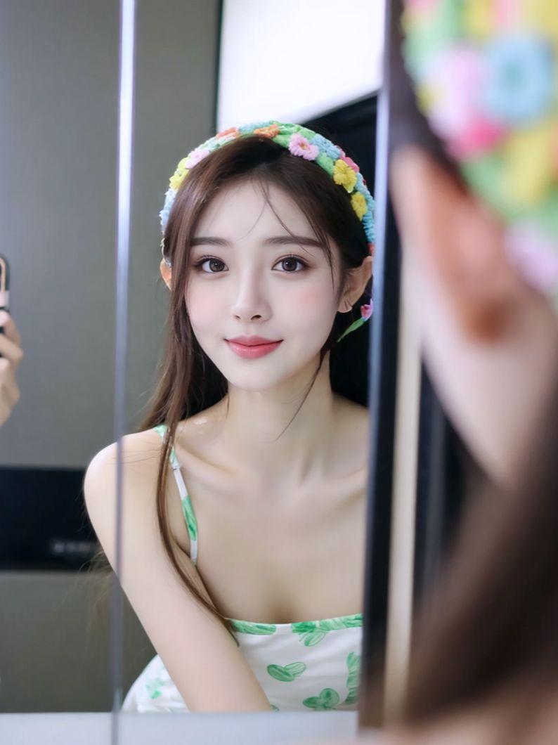 AI花饰镜自拍 ai创作 原来ai写真可以这么美  谁拍谁好看 美出高级感