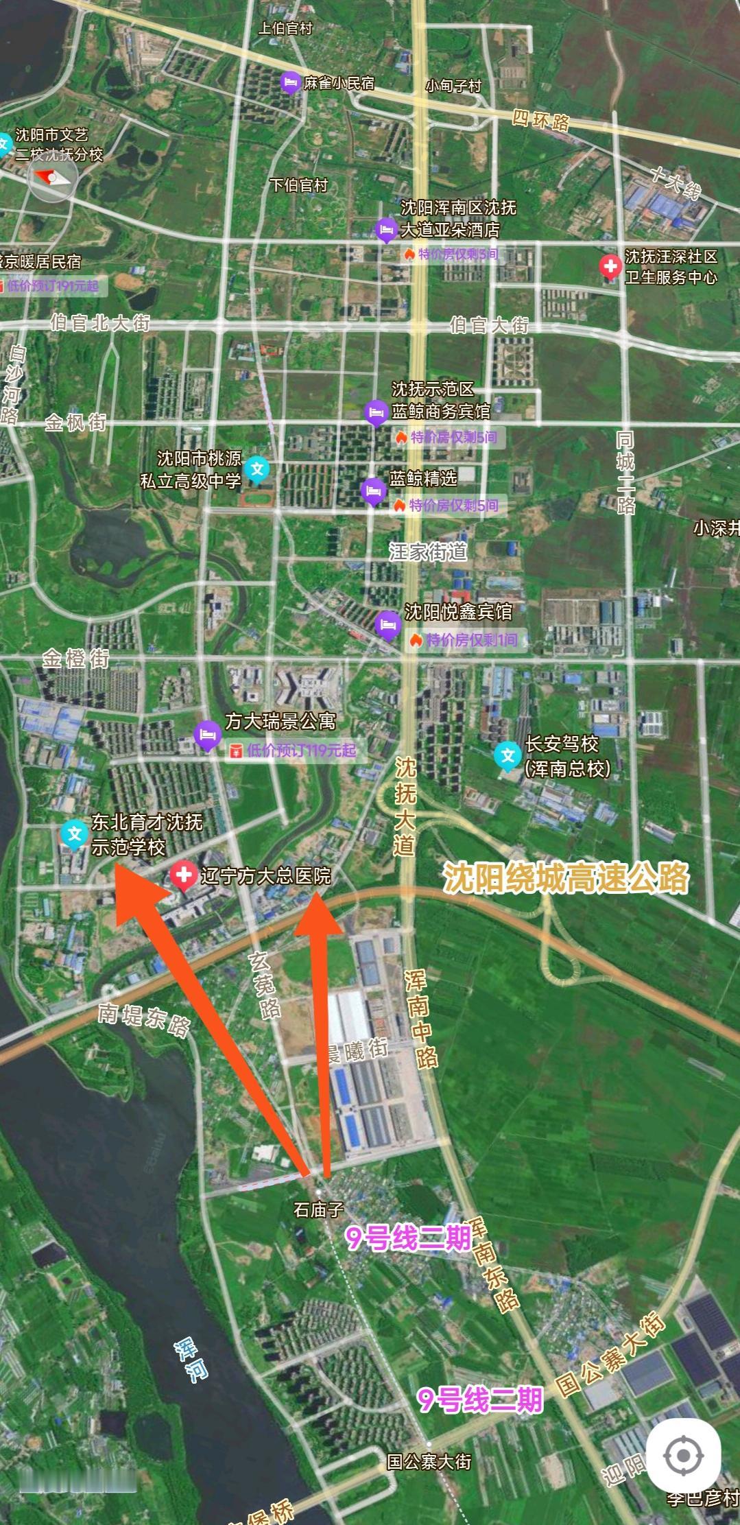 正在建设的沈阳地铁9号线二期让人意犹未尽，从图上看终点站是石庙子。而石庙子是在沈