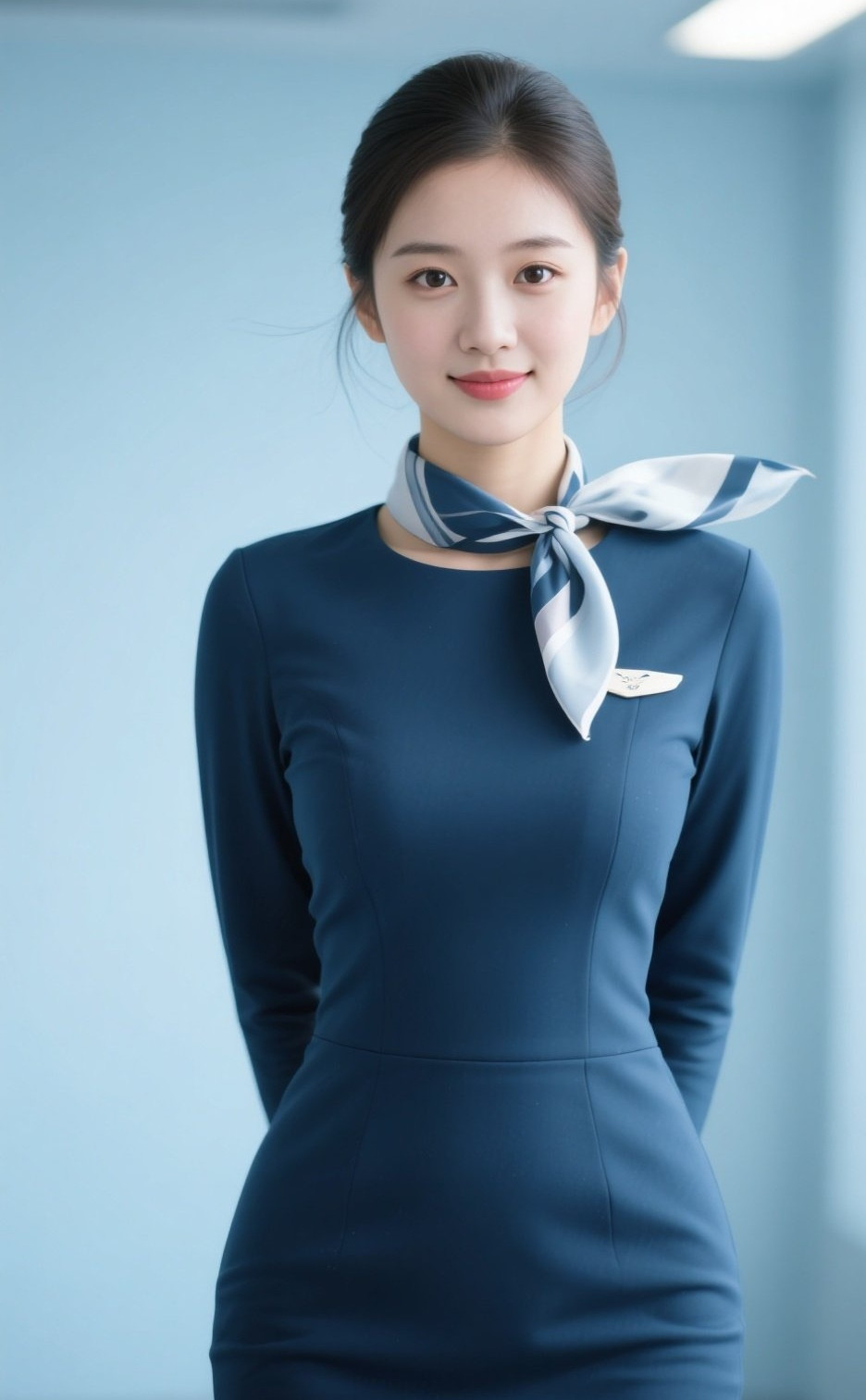 空姐佳人浅笑嫣然，如花似玉