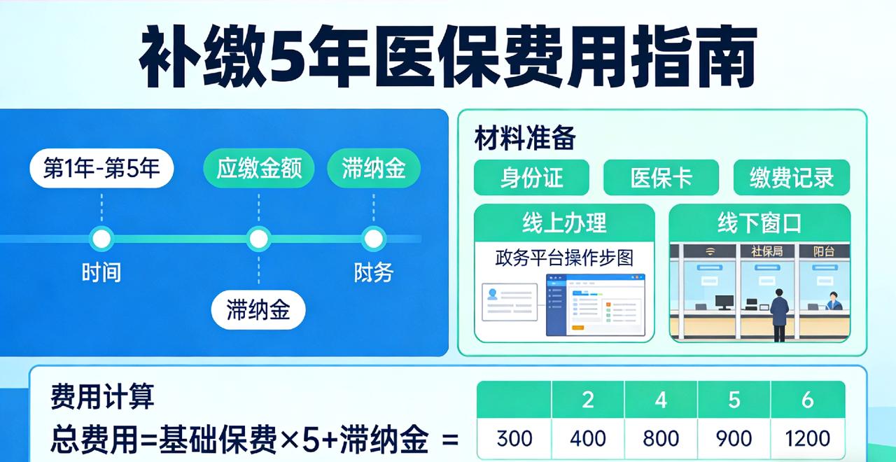 补缴5年医保，到底要掏多少钱？看完这篇心里有数最近不少朋友问我：退休时医保年