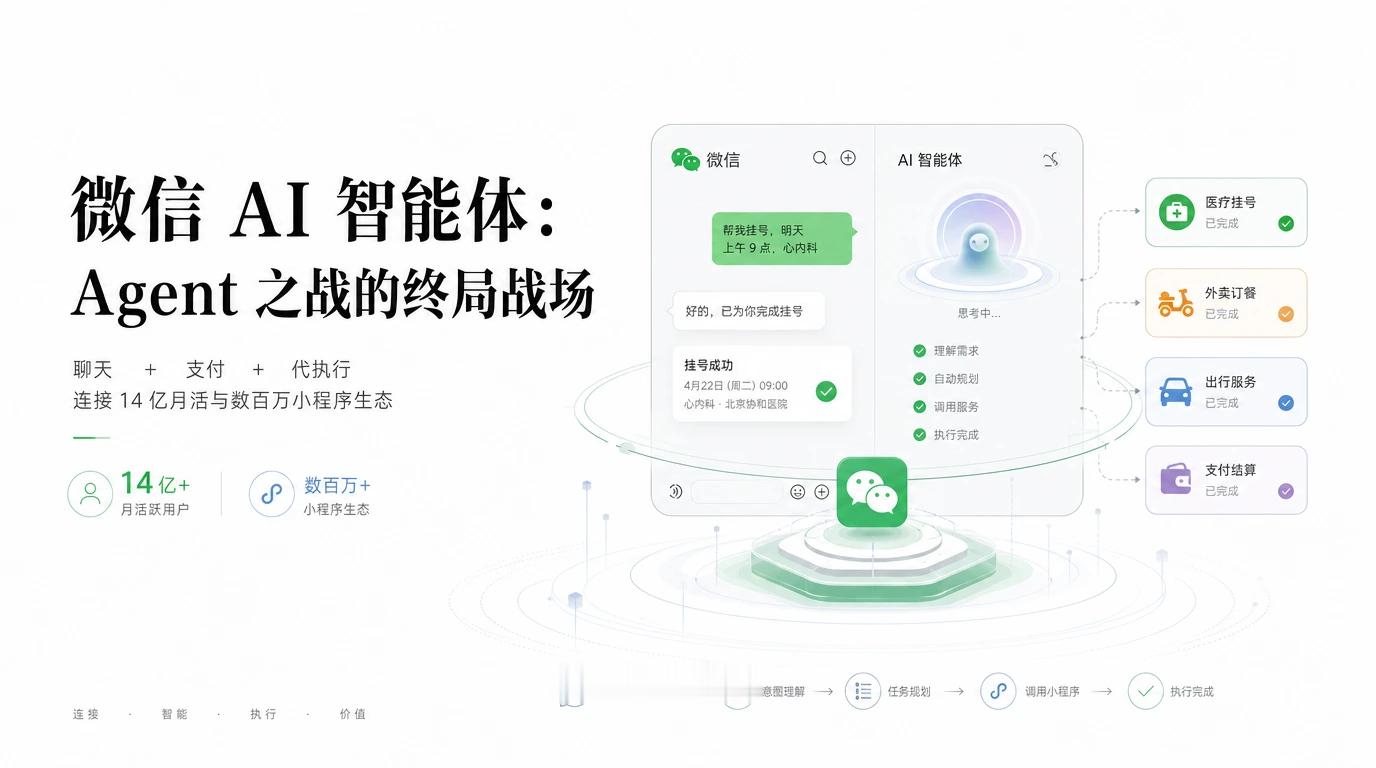 微信AI智能体终于要来了：14亿月活+数百万小程序，Agent之战的