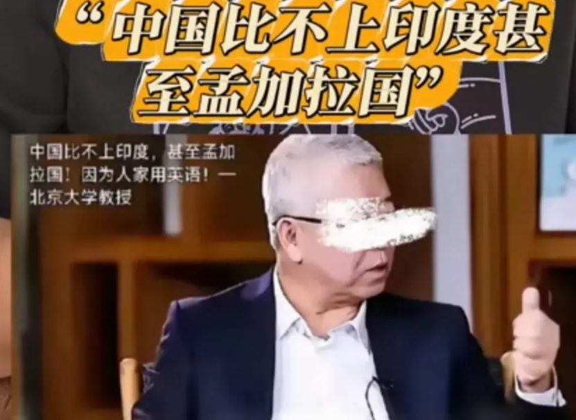 北京大学某教授说:“中国比不上印度，甚至不如孟加拉国，因为人家说英语。”中国