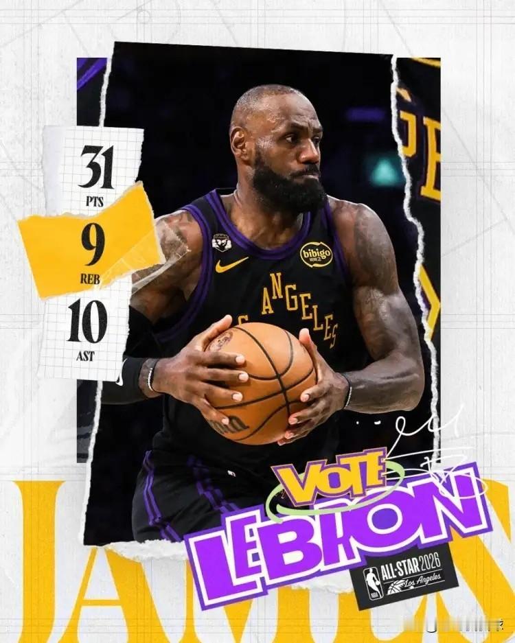 湖人官方真是太能夸赞詹姆斯和东契奇了！在今天湖人主场以141：116大胜老鹰的赛