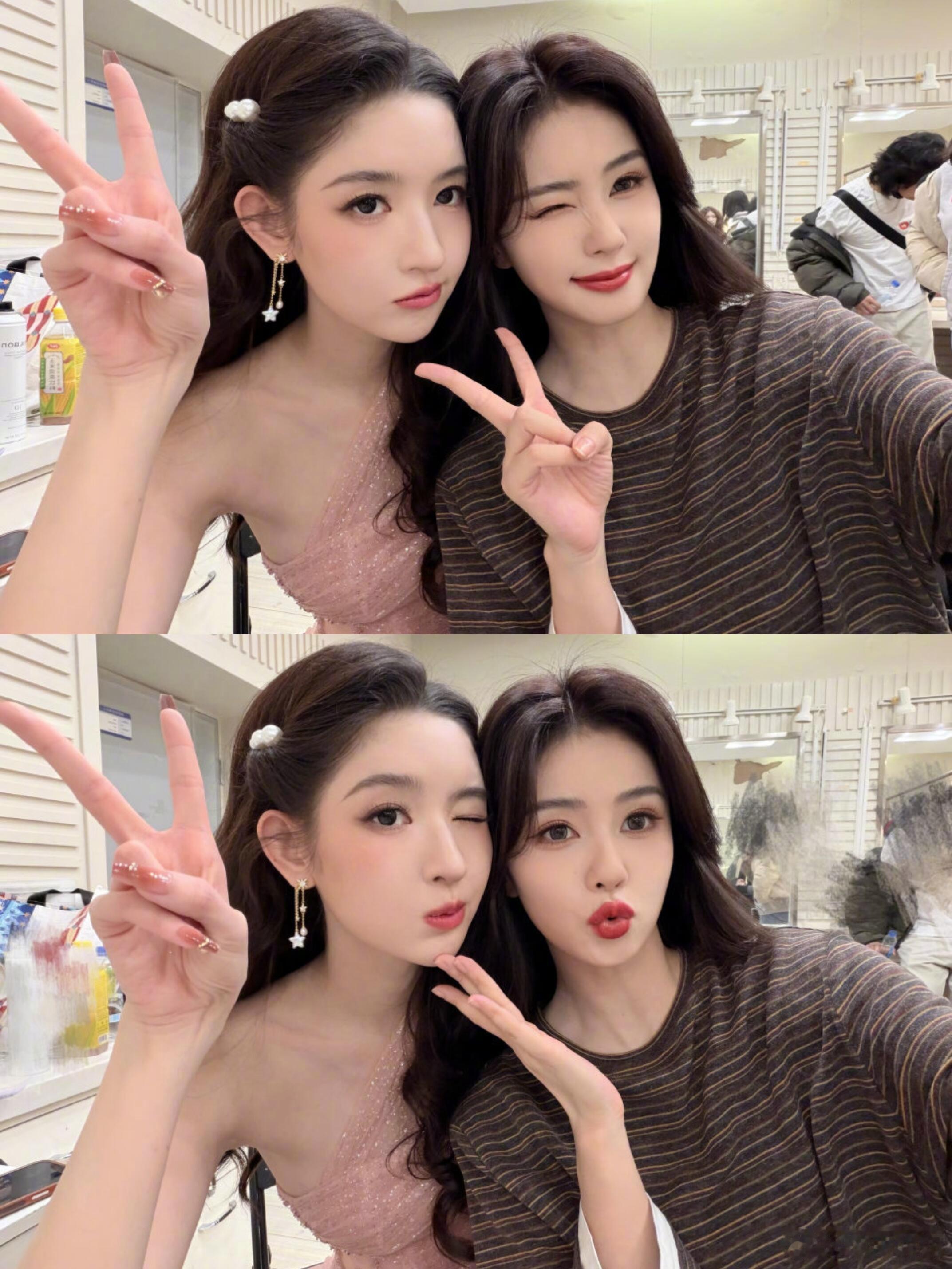 王玉雯发了好多春晚后台合照，好饭！大家都太美太帅了