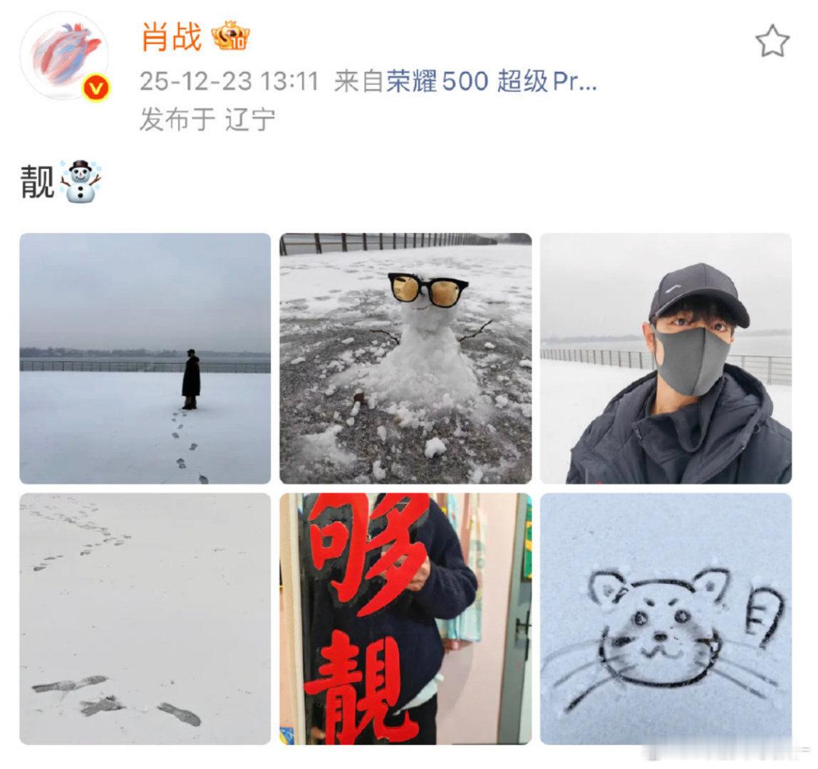 论肖战作为一个南方人对雪的执念有多深！！！每一次下雪肖战都是最开心的在北方的南