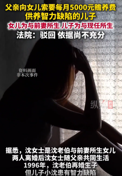 太离谱了！上海，70多岁老人要求，女儿每月给5000元赡养费遭拒，万万没想到，老