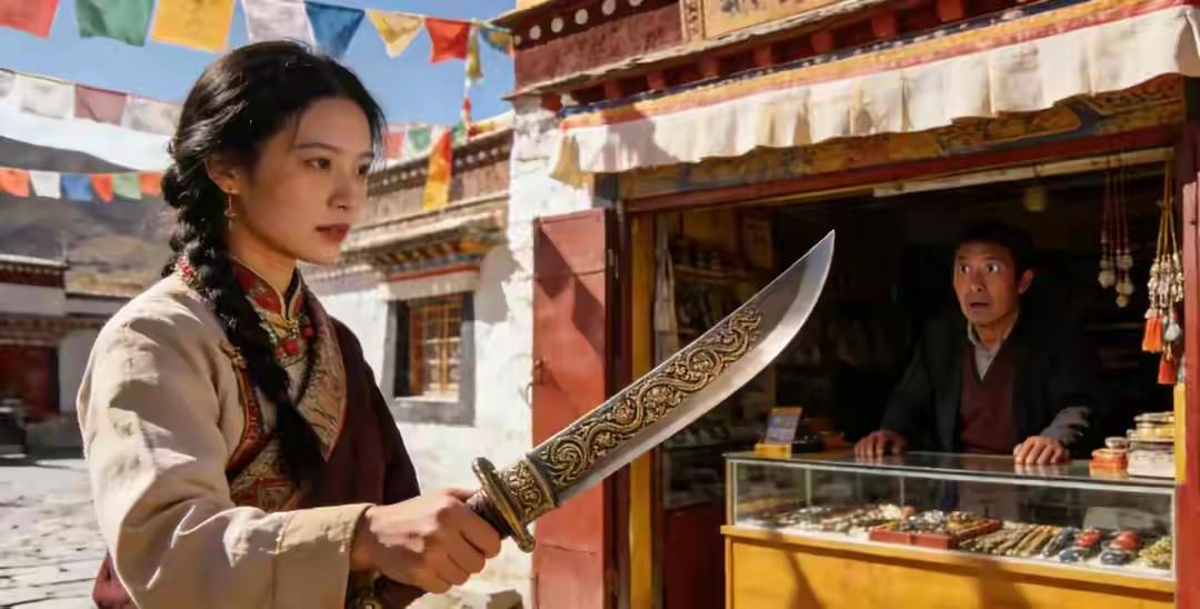 她怎么也没想到，那把让她被嘲笑了四年的藏刀，有一天会让所有人闭嘴。四年前去拉