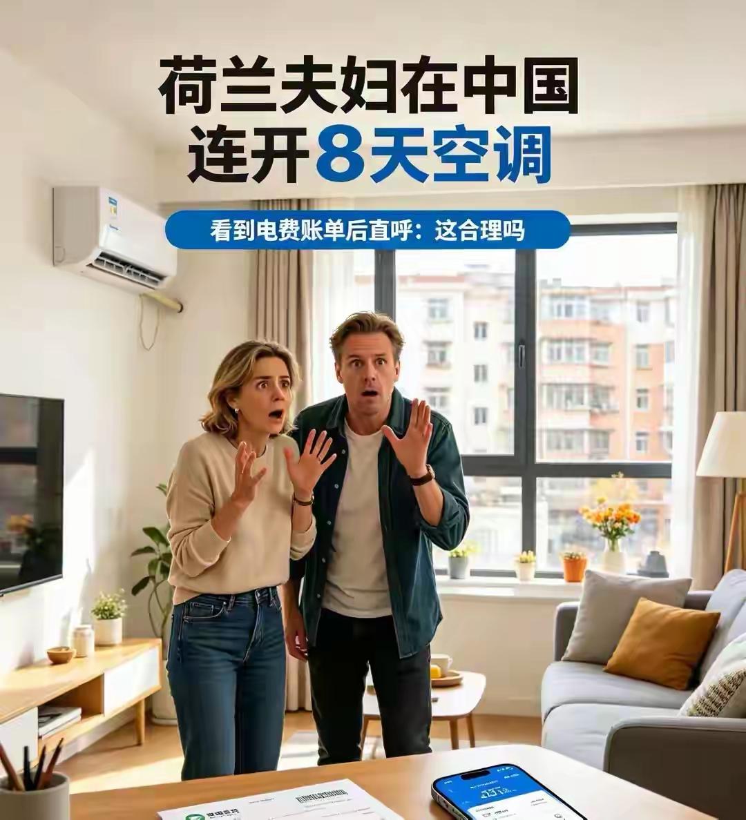 不得不说，中国的电费真的太良心了！就像那对荷兰夫妇，来中国旅游碰上高温，在民宿里