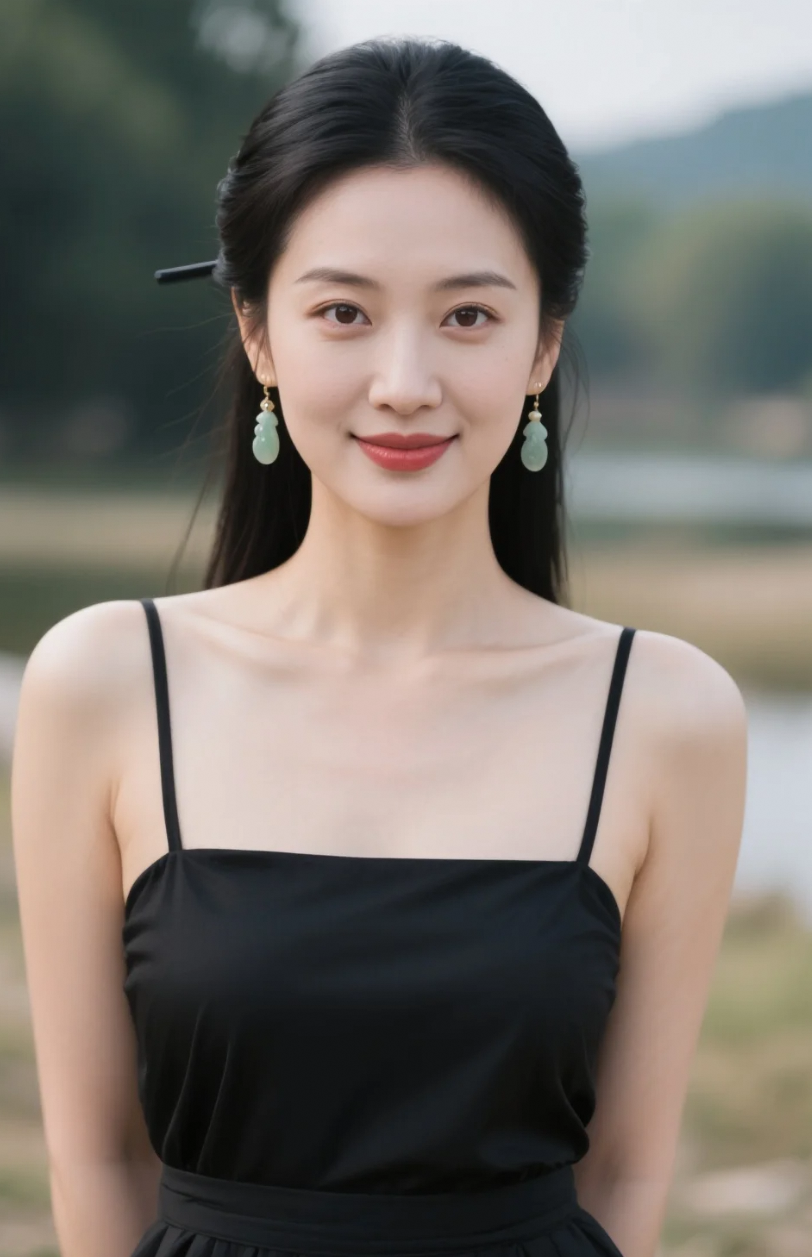 玉质耳坠摇曳间，她成了最美的风景