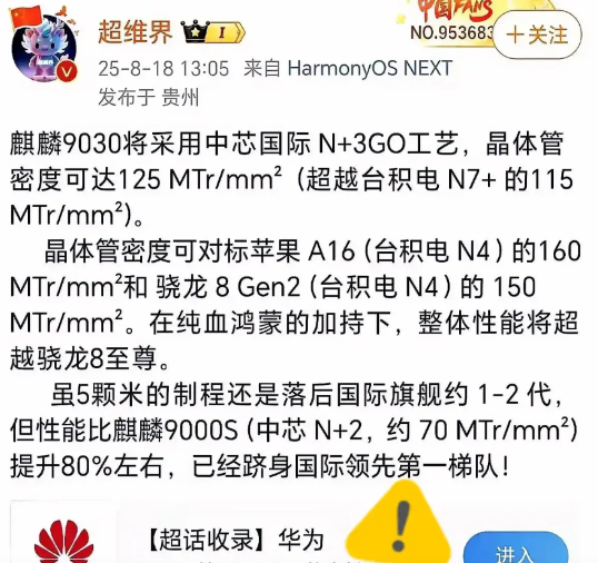注意到没？华为麒麟9030一露面，整个芯片圈都下意识屏住了呼吸——这可不是普通的