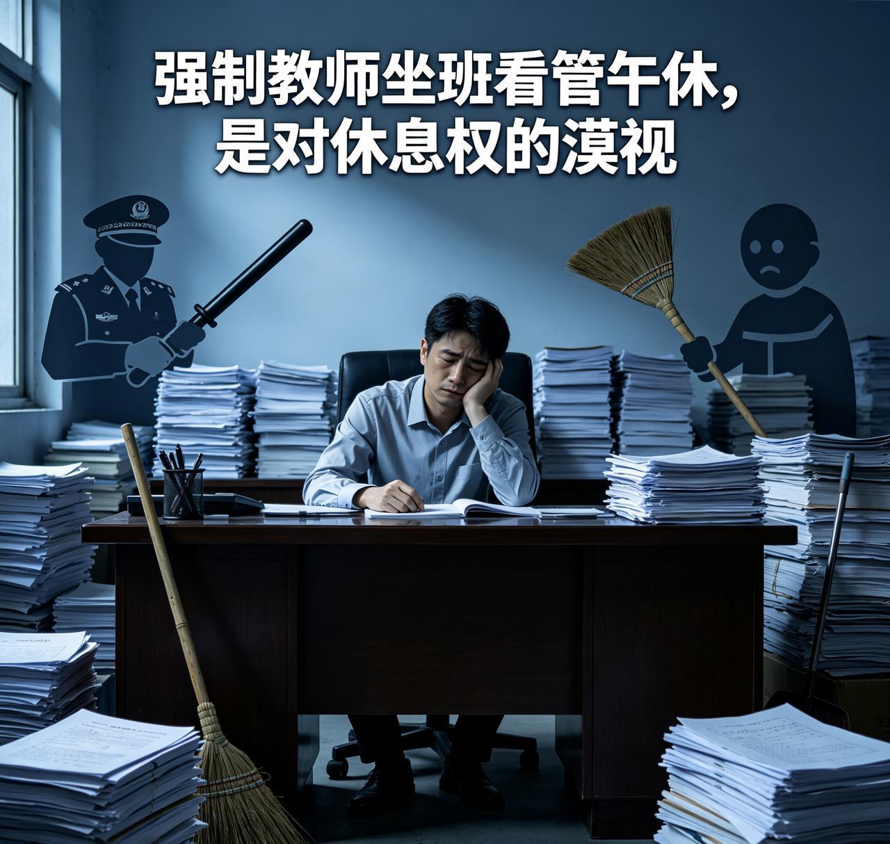 强制教师全程坐班看管午休，本质是把学校的管理责任，异化为教师的无酬义务，是对劳动