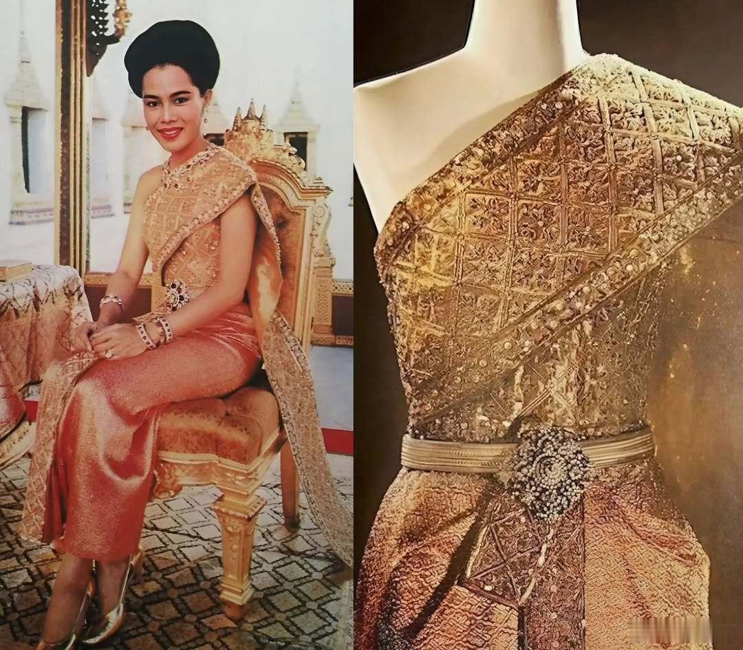 泰国王室🇹🇭诗丽吉王后的确很会穿衣服，把丝绸和布料融合泰国传统发挥到极致啦