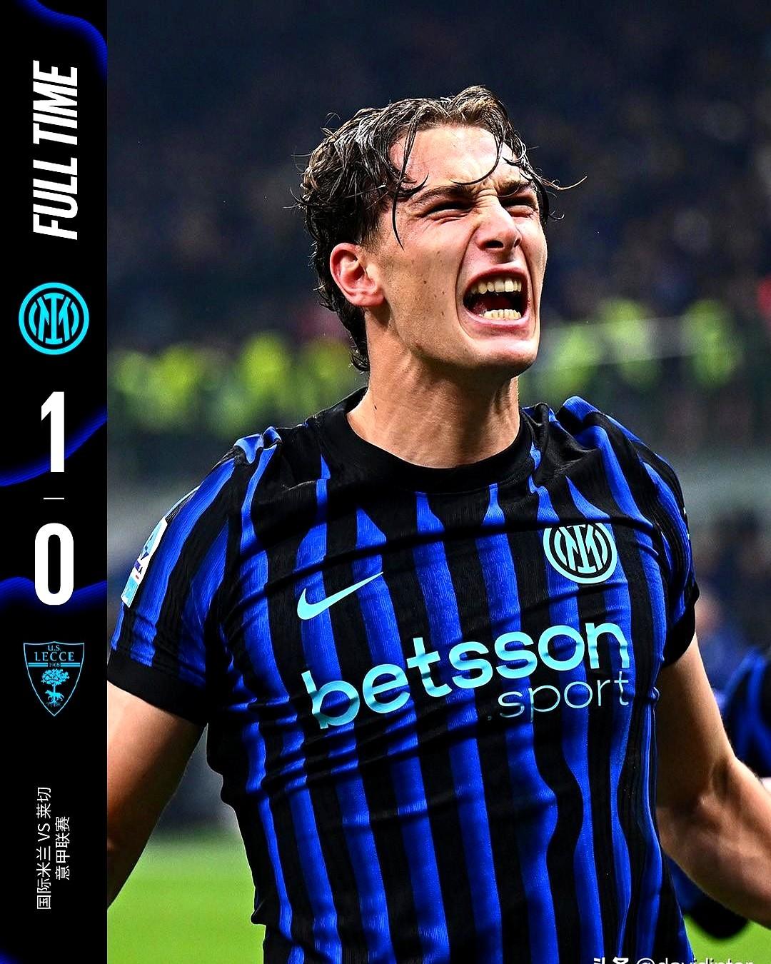 国米差点翻车！硬是靠78分钟的补射才搞定莱切。场面别提多憋屈了，上半场一个点