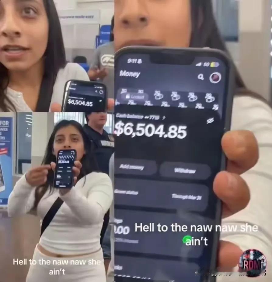 真事儿！美国沃尔玛，俩人吵架，一方骂一方穷逼，另一方晒出自己的手机银行账户，上