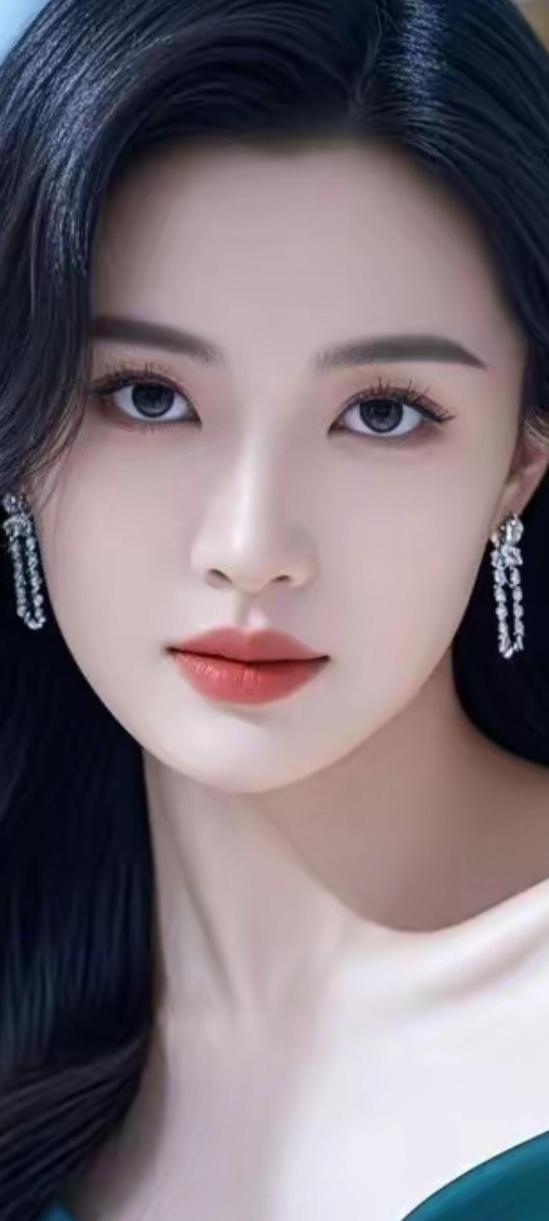 优雅气质，精致妆容，闪耀耳环，完美女神！