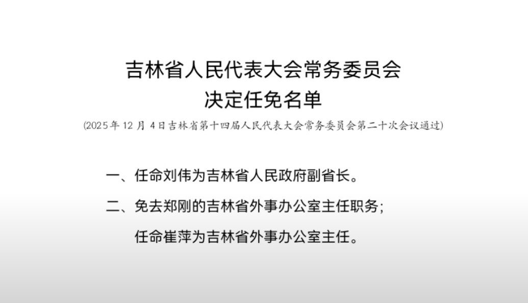 刘伟任吉林省副省长