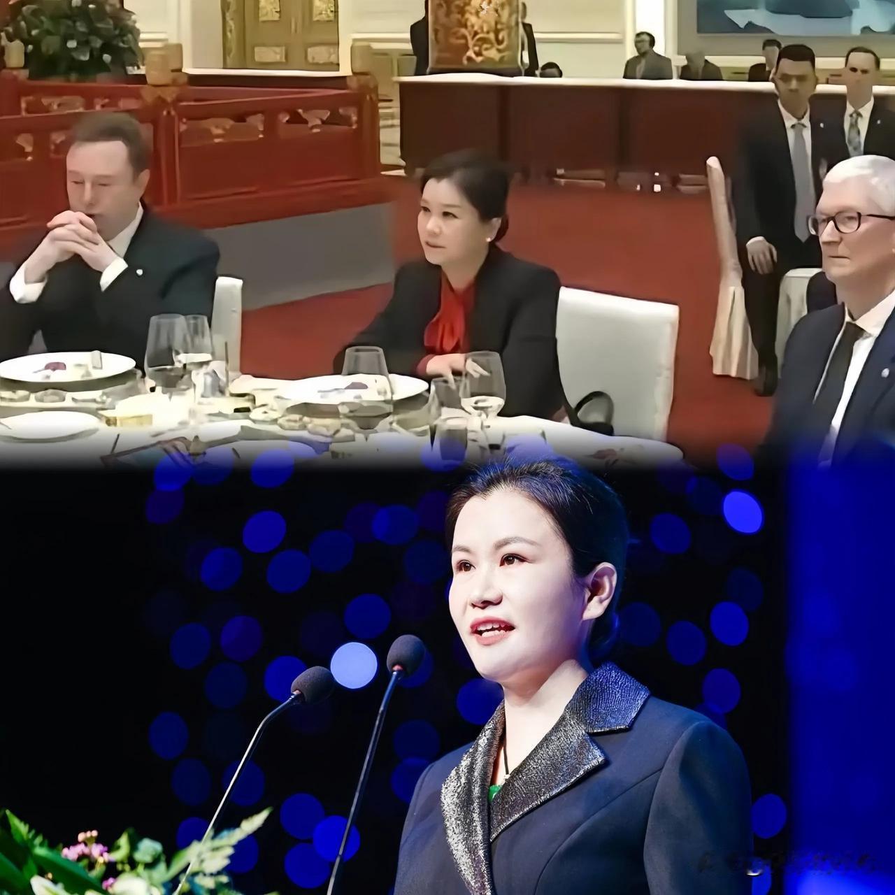 一张照片传疯了，马斯克和库克中间坐着个东方女性，气场丝毫不输。她是周群飞，
