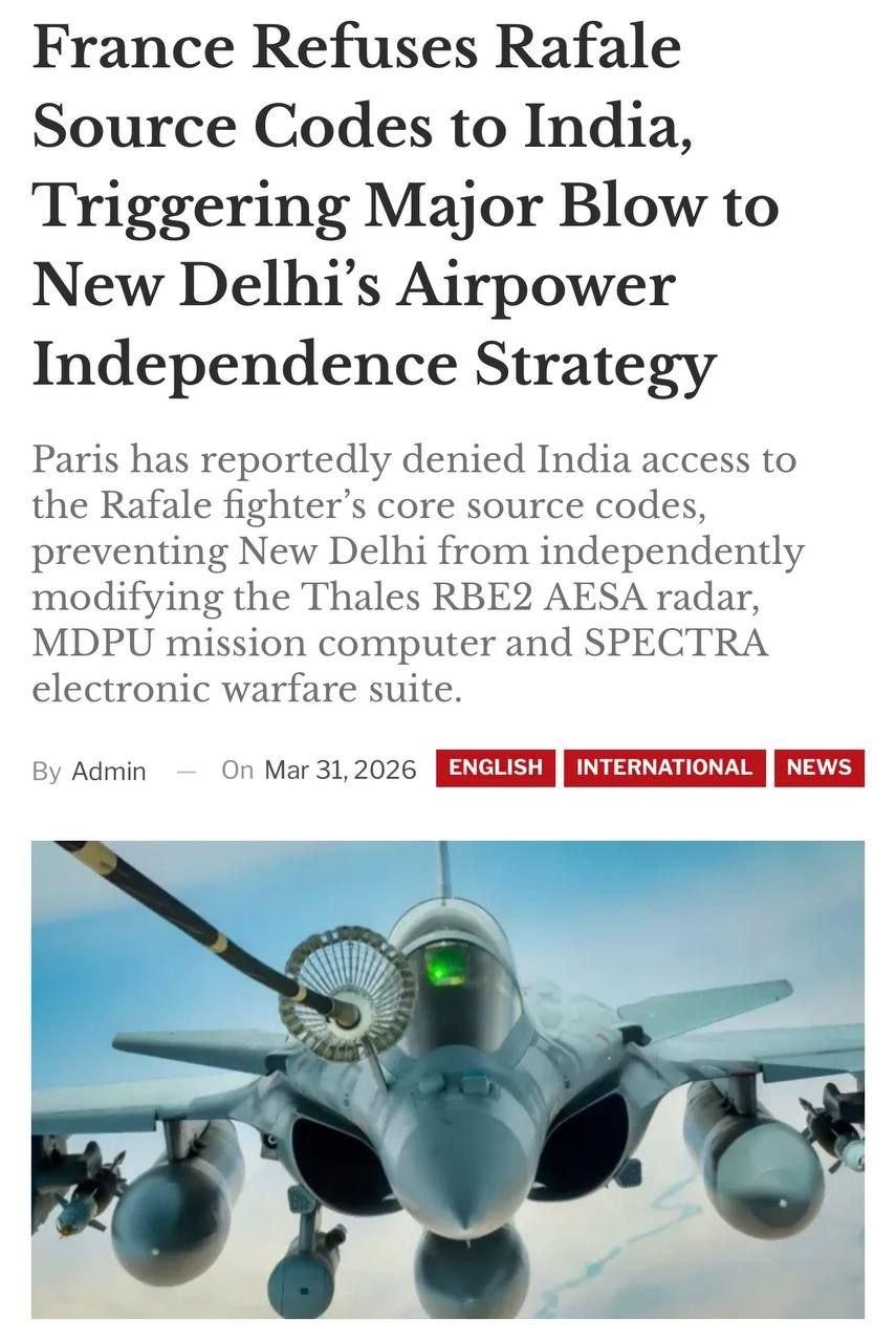 虽然印度花了360亿美元购买了114架“阵风”战斗机，但法国拒绝向印度的RBE2