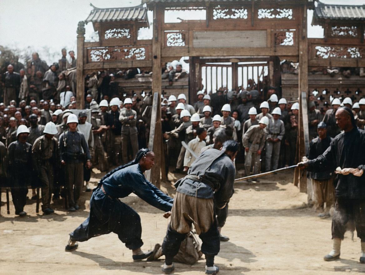 八国联军侵华期间，列强在占领区公开处决中国平民，列强选择在闹市公开行刑，目的是用