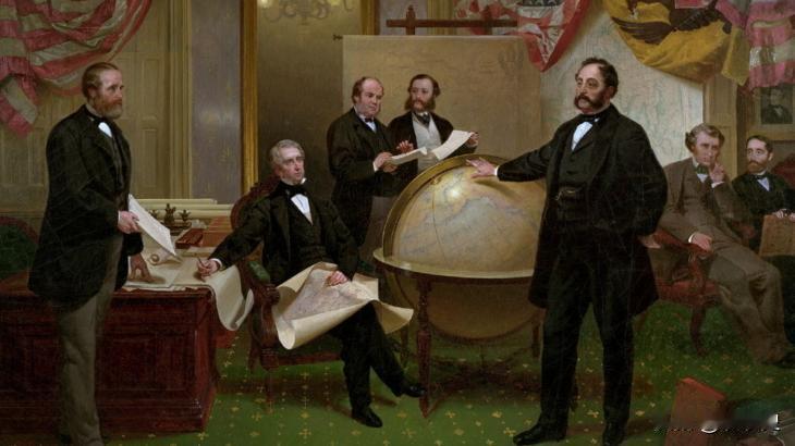 1867年，沙皇俄国以720万美元，把171万平方公里的阿拉斯加转让给美