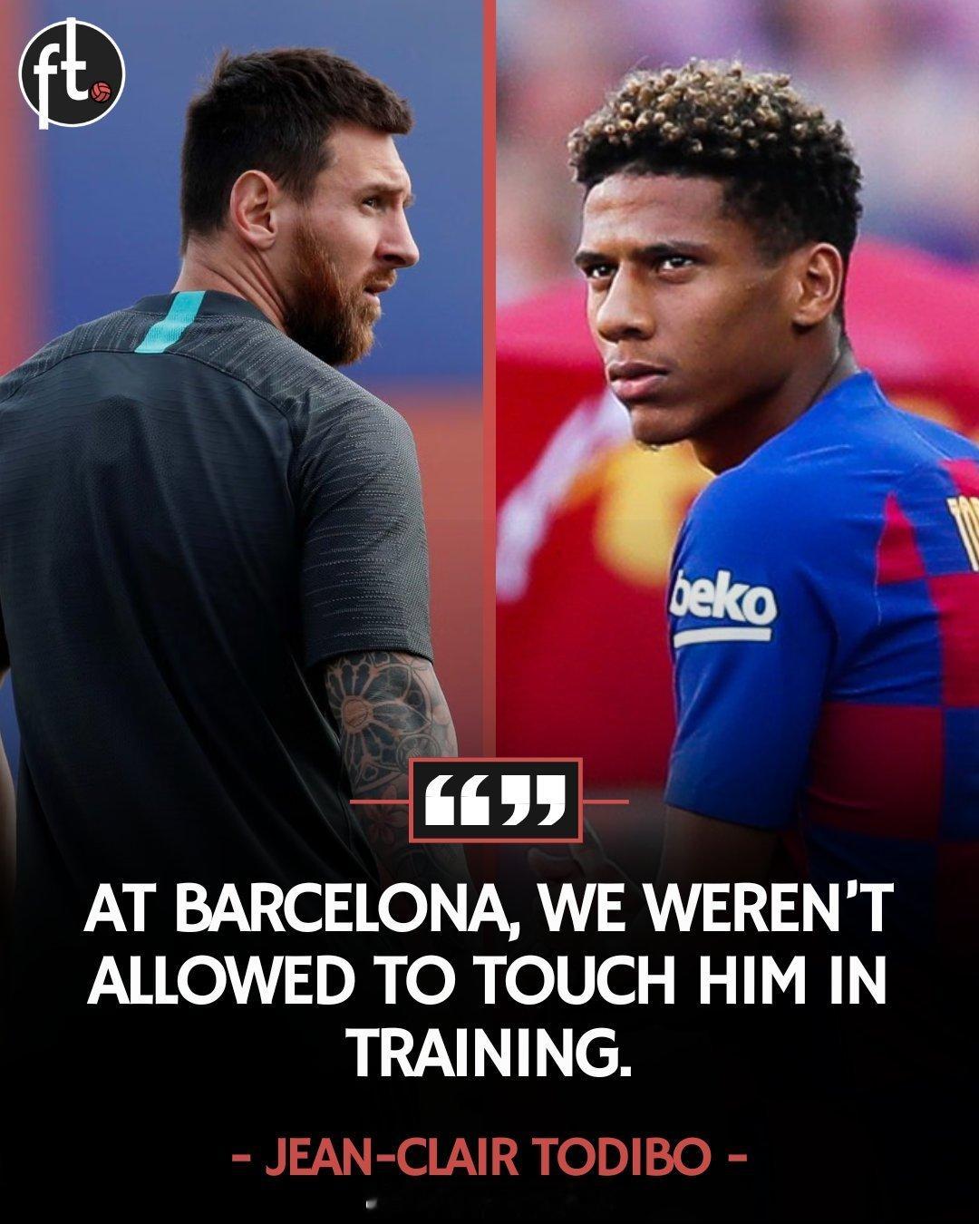 【训练不能碰到梅西】目前效力西汉姆联的前巴萨后卫托迪博，在接受《马卡报》采访时透