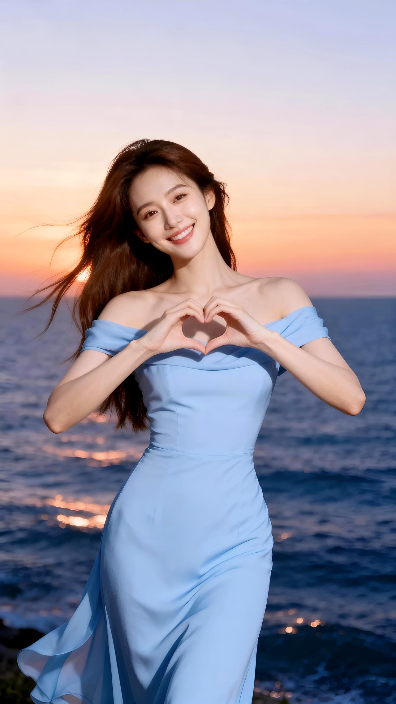 暮色沉入海浪，风也贪恋她肩头的余晖。壁纸写真你们用过最久的壁纸是哪些呢有