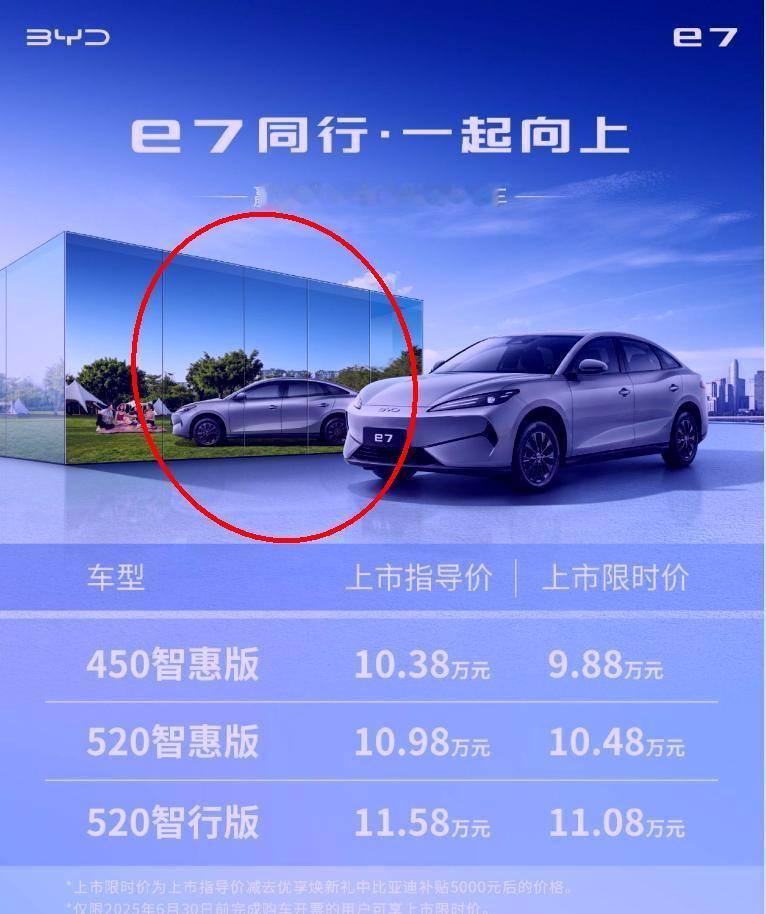 比亚迪这次真把桌子掀了。10万不到的纯电轿车e7，直接让燃油车没法玩。有人吐槽