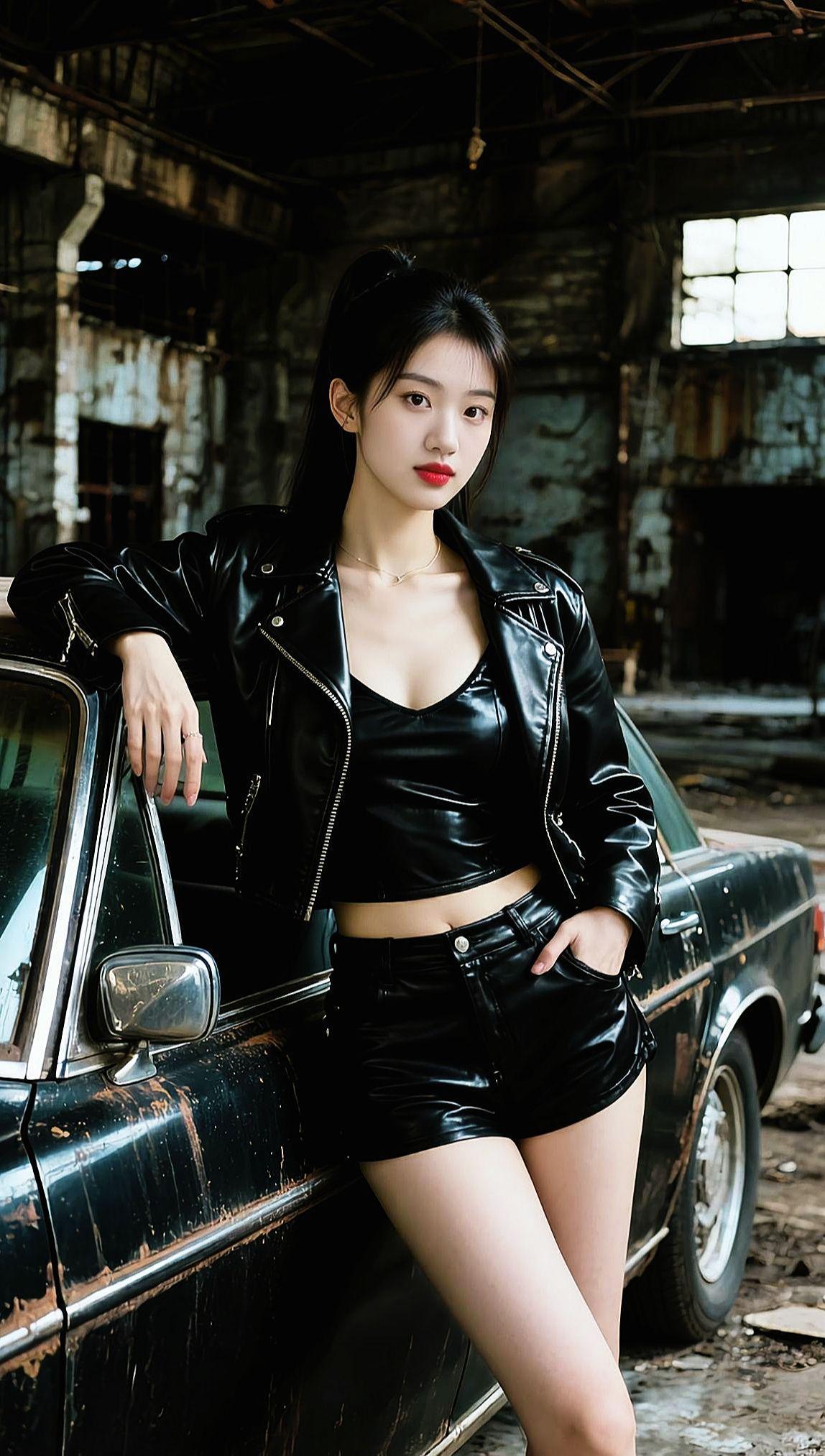 机车酷感照优雅永不过时御姐范儿机车小姐姐又美又飒<!-...