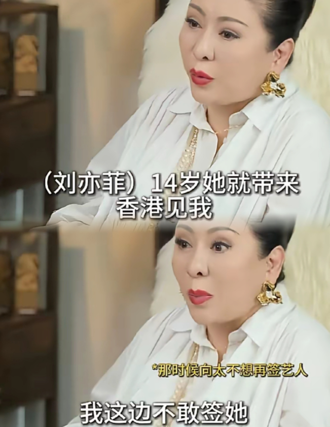 果然，还是没忍住！向太向港媒透露：刘亦菲在14岁时，曾由母亲带着去见过自己，