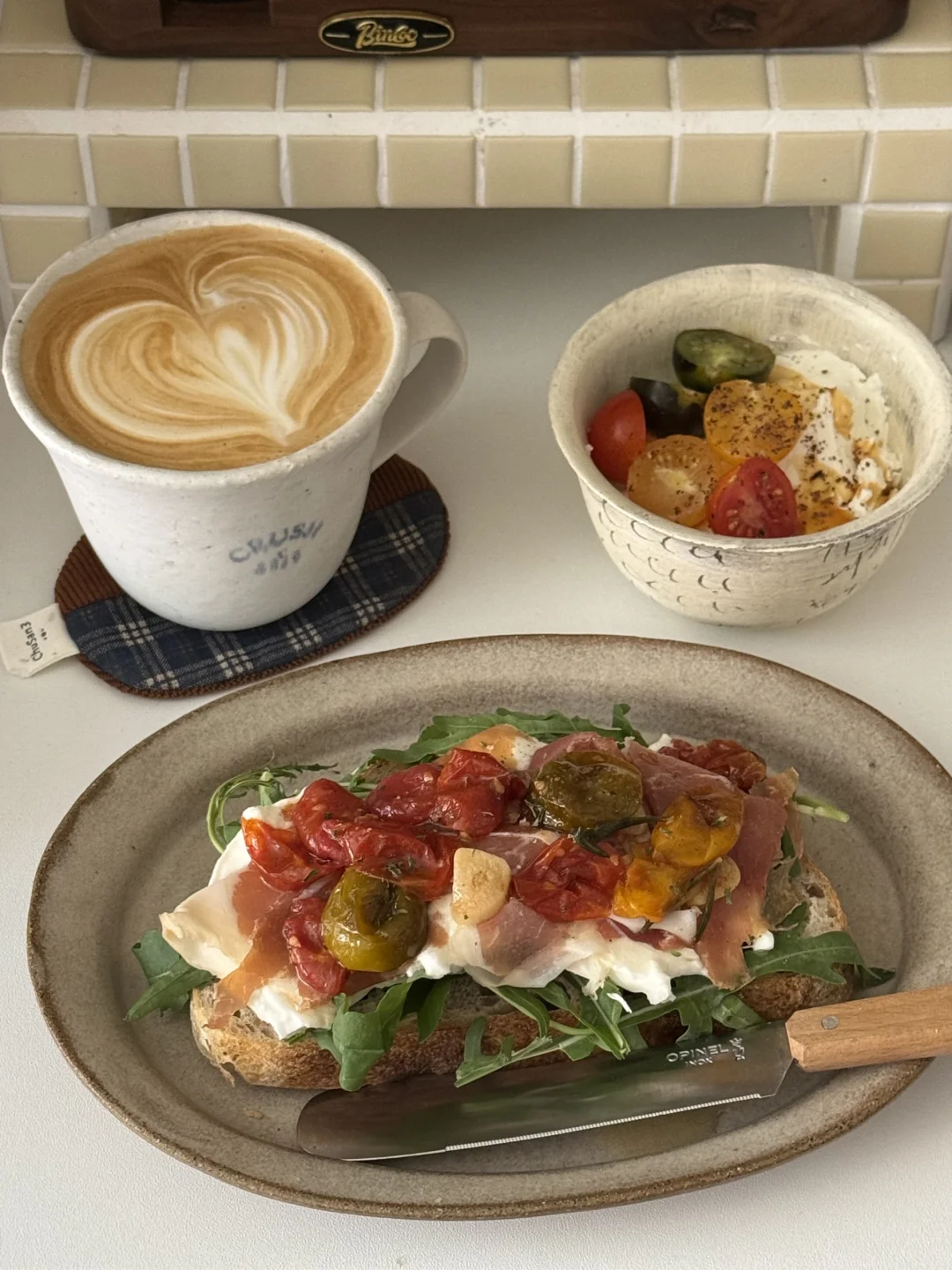 治愈系早午餐｜油浸小番茄开放式三明治🍅