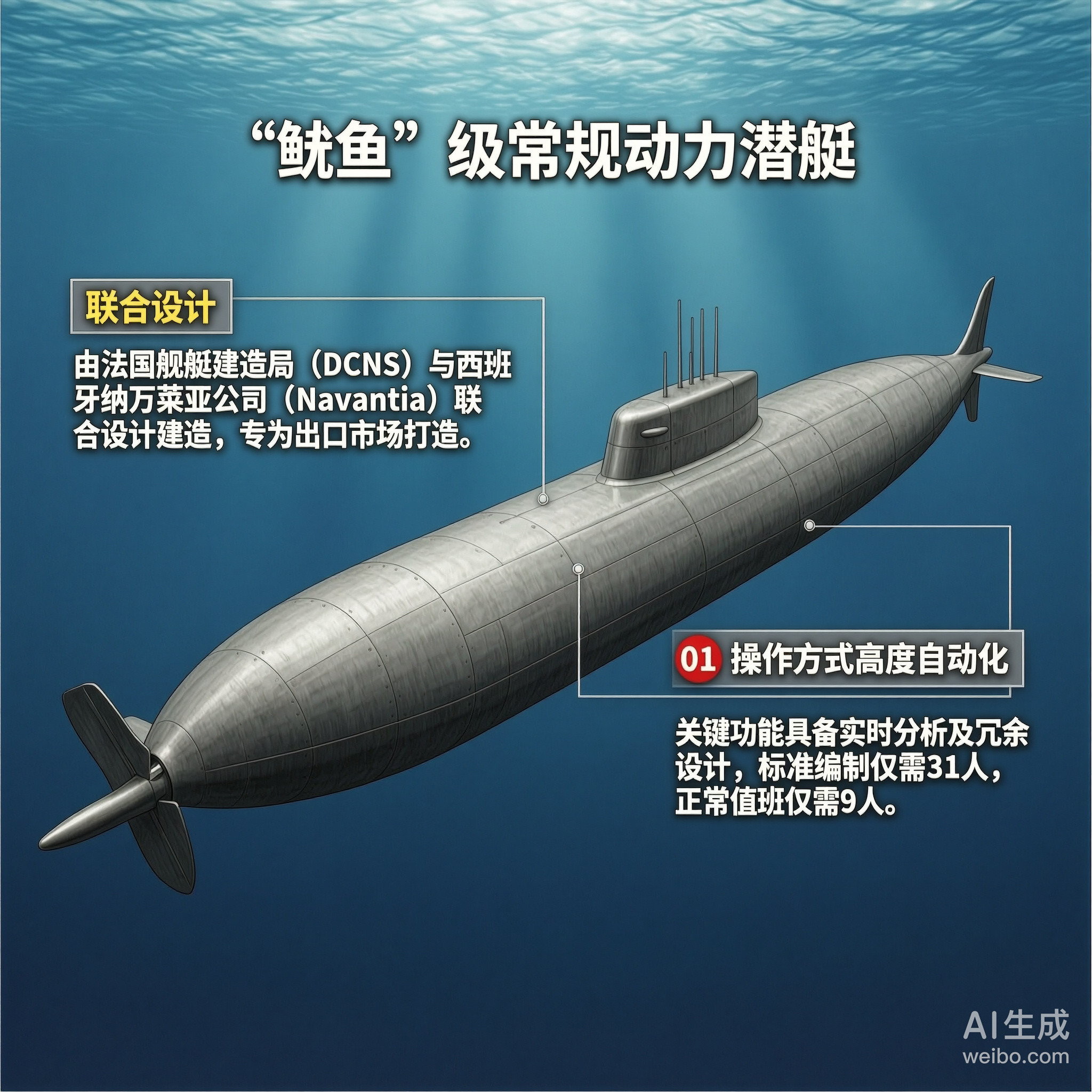 军事ai新视野法国/西班牙“鲉鱼”级潜艇“鲉鱼”级潜艇是法国舰艇建造局和西班牙
