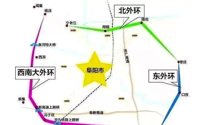 阜阳，绕城公路项目。阜阳大外环建成通车，城市面积扩展至1180平方公里，皖西北