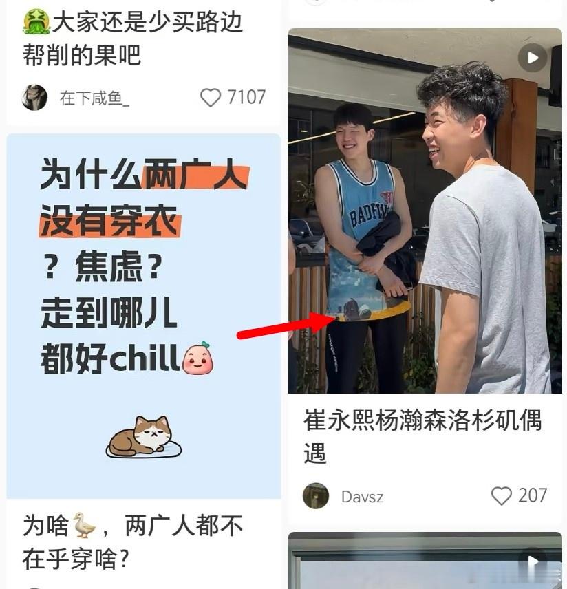 🍠这推送也太精准了[大笑]杨瀚森崔永熙洛杉矶相聚我的观赛搭子​​​